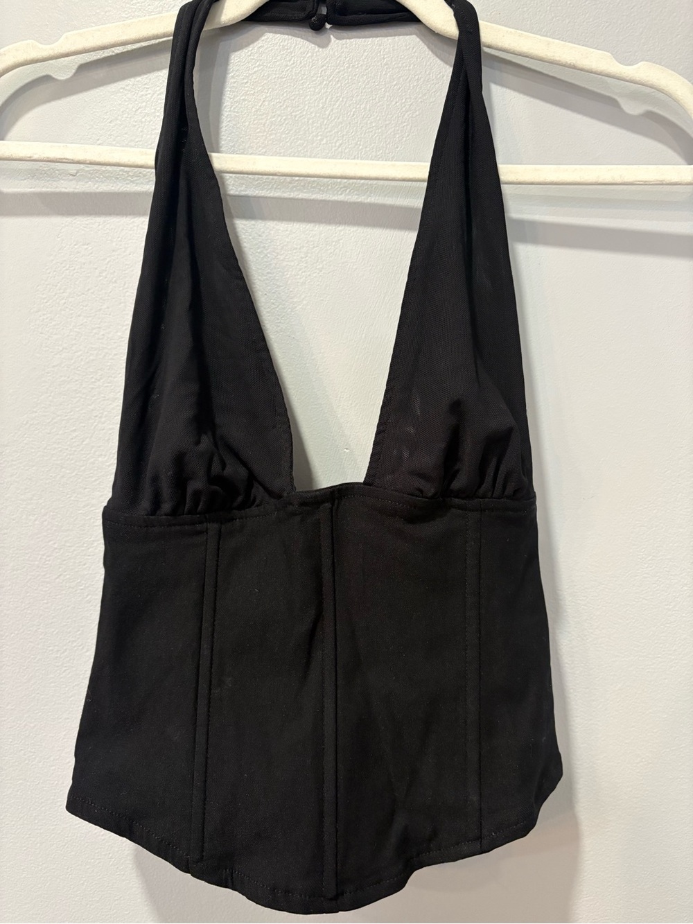 White Fox Boutique Black Halter Corset Top